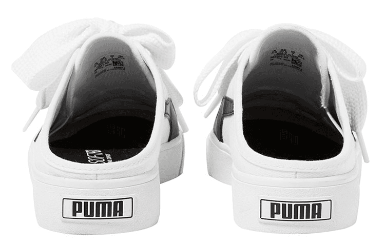 PUMA Bari Mule Ribbon White Black