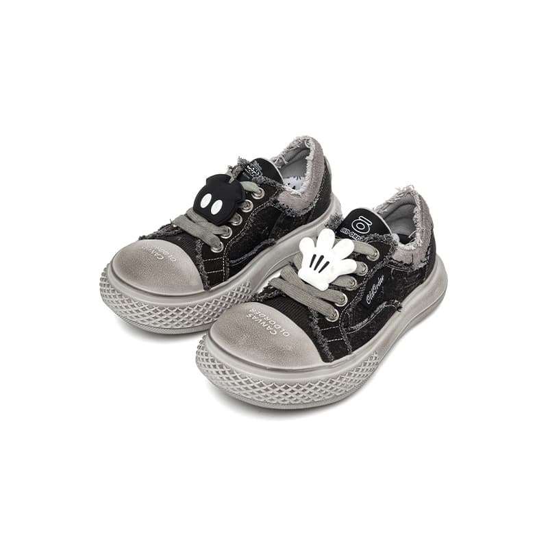 Disney x OLD ORDER Low Top Canvas Shoes Dirty Black