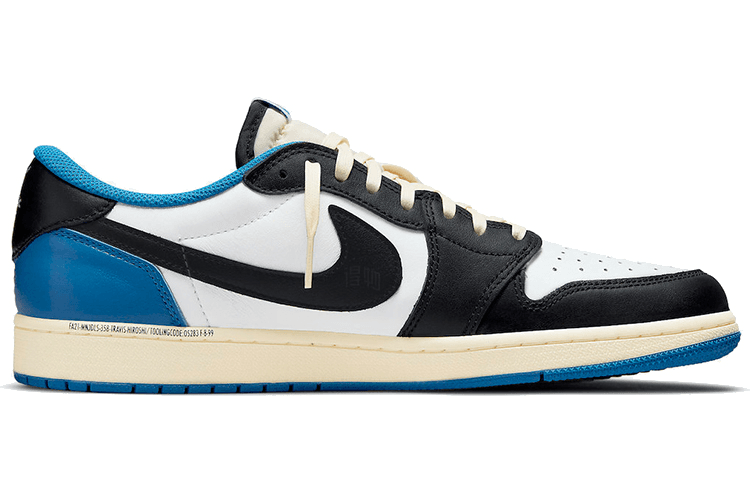 Travis Scott x Fragment Design x Air Jordan 1 Low OG SP White Blue Black