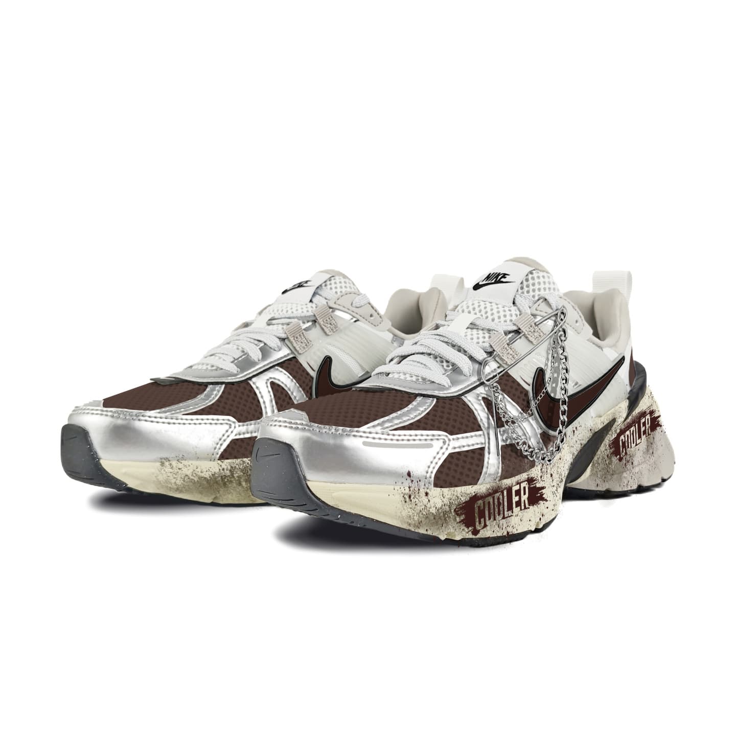 Nike V2K Run White Brown