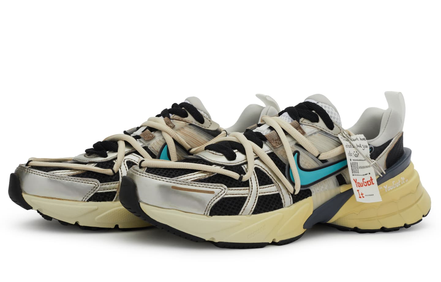 Nike V2K Run Black Silver Blue Yellow