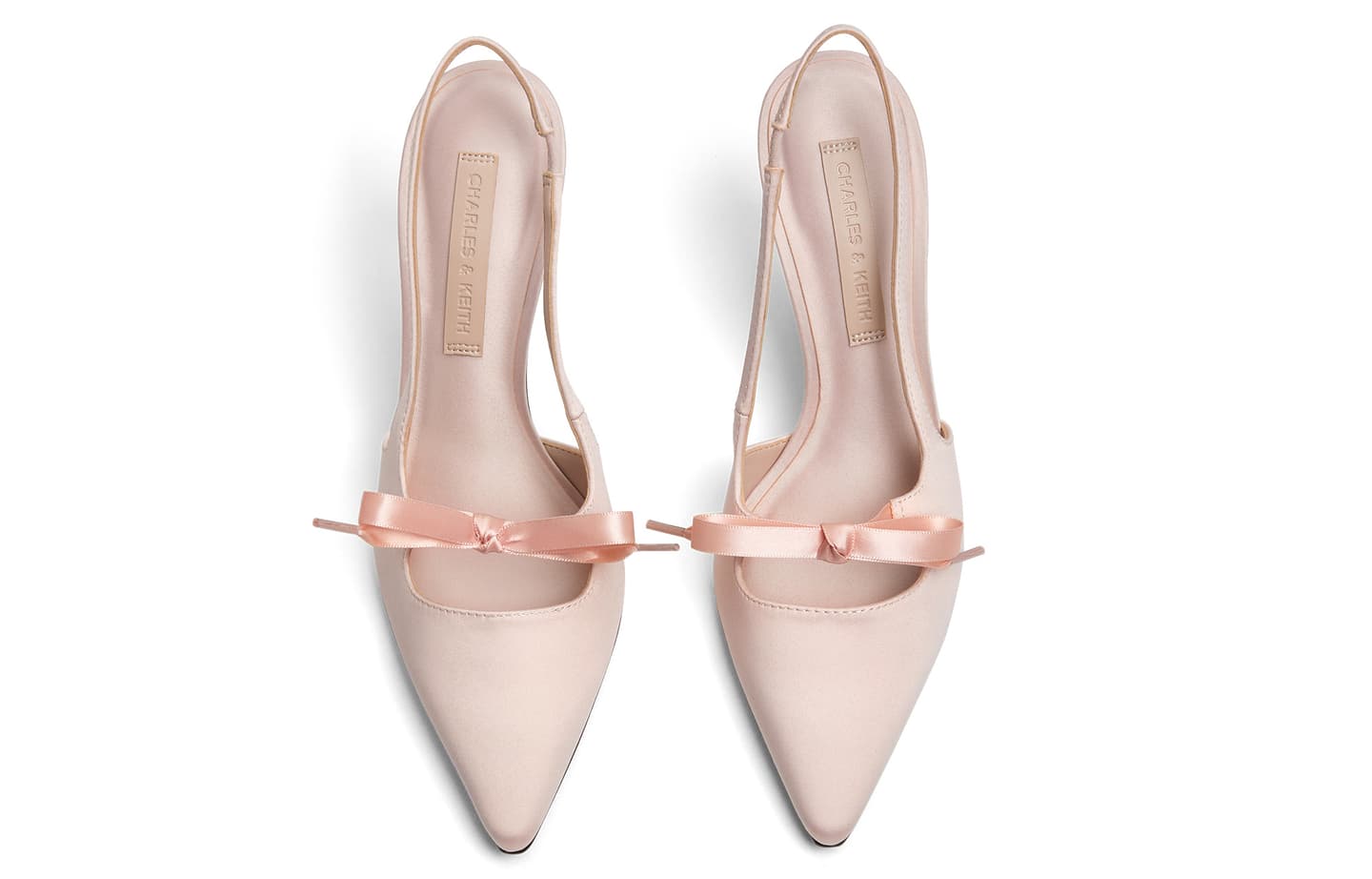 CHARLES&KEITH Satin Bow Pointed Toe Heels