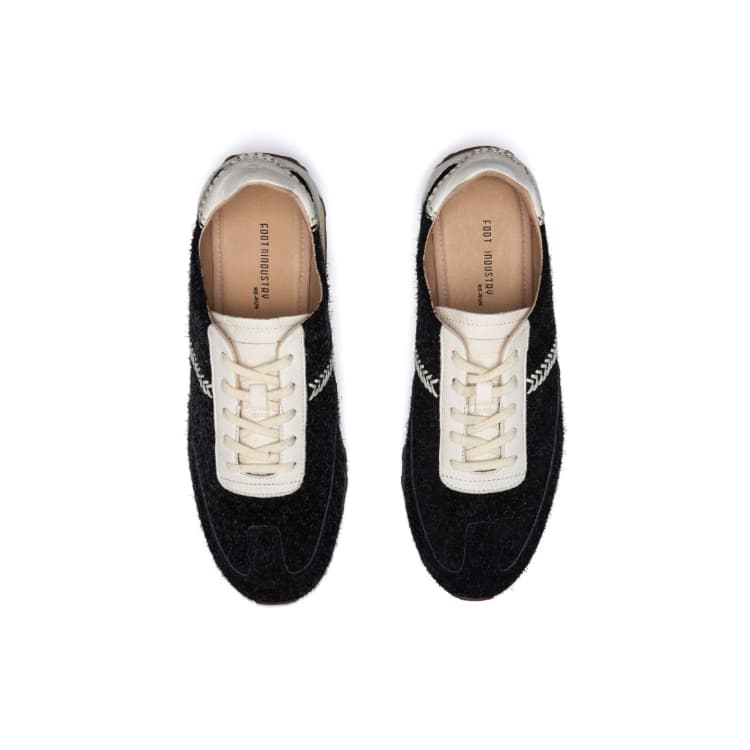 Foot Industry Mid-Top Retro Running Shoes Charcoal Grey
