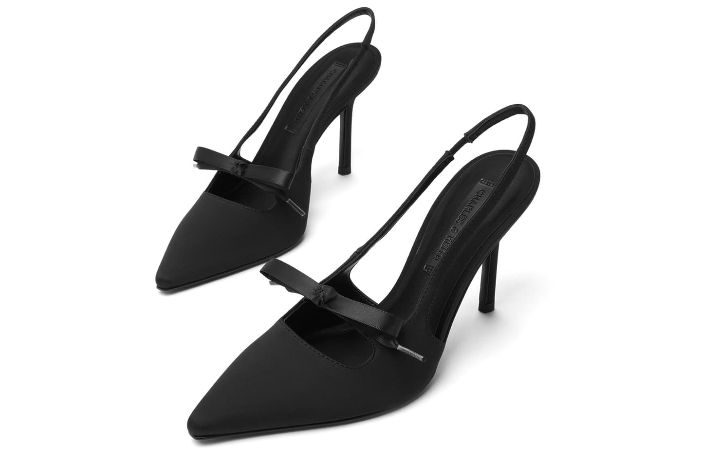 CHARLES&KEITH Satin Bow Pointed Toe Heels