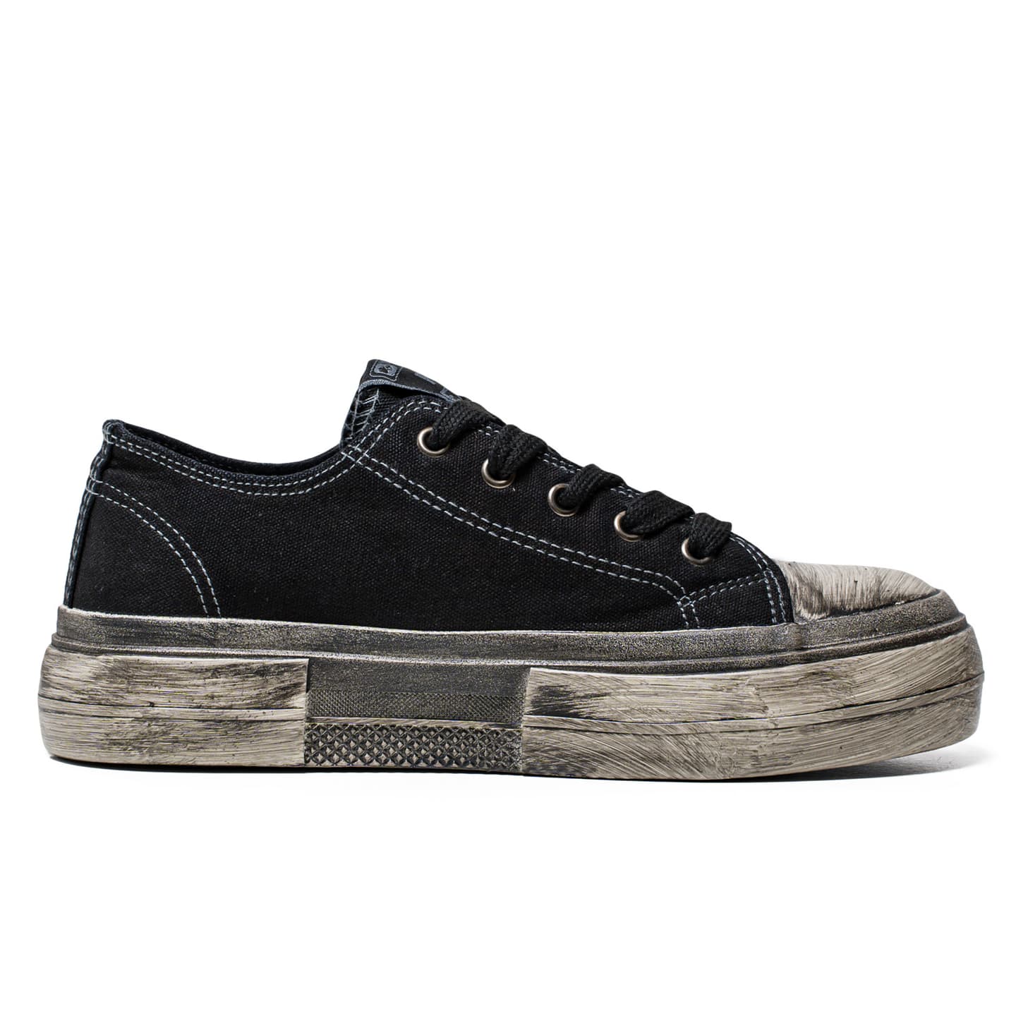 Mengsai Low Canvas Sneakers Black