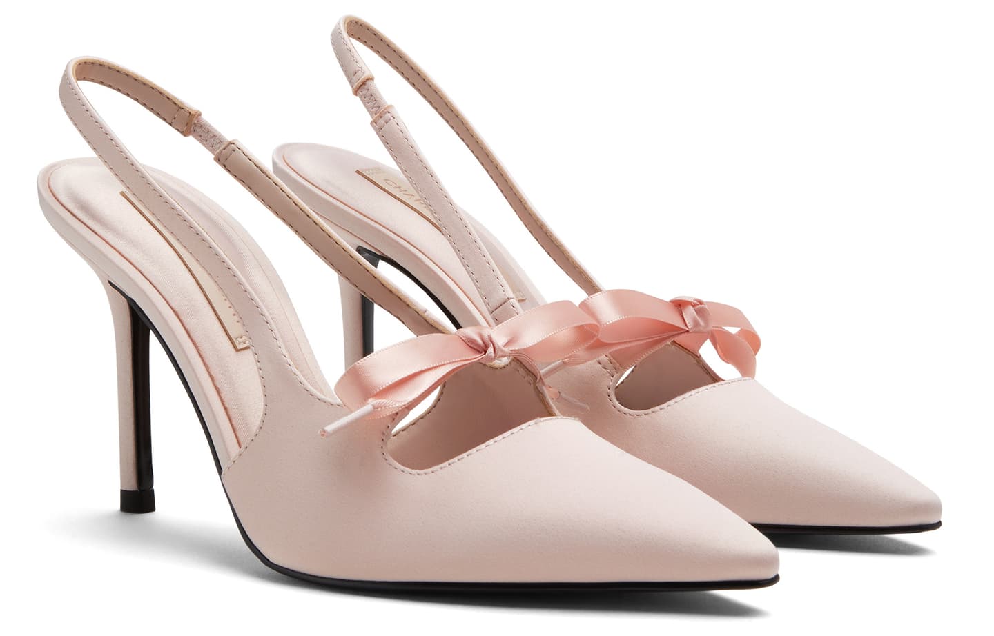 CHARLES&KEITH Satin Bow Pointed Toe Heels