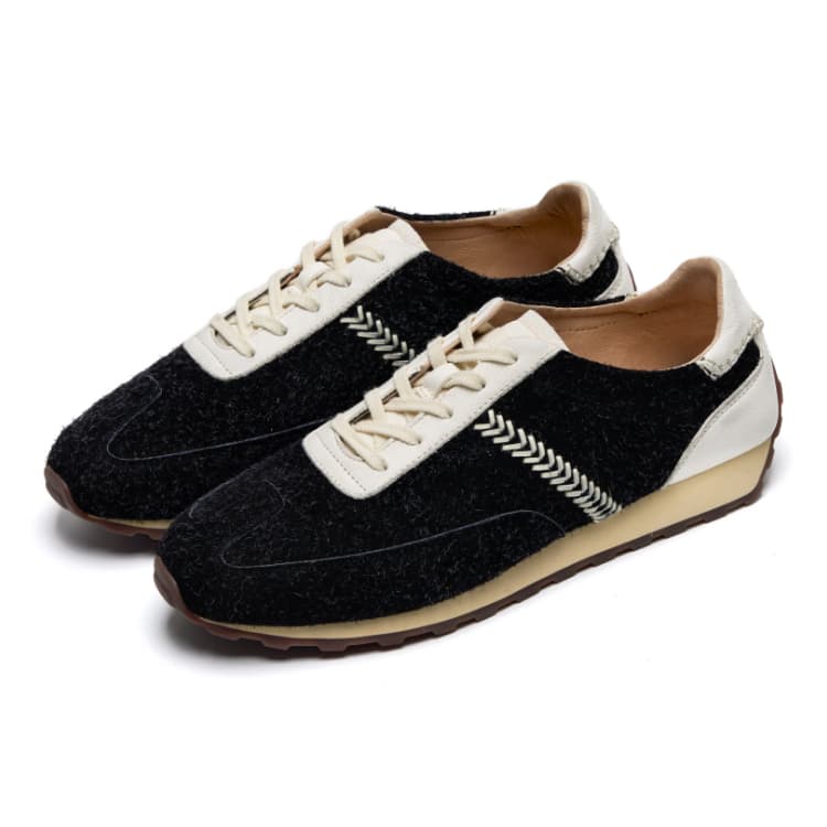Foot Industry Mid-Top Retro Running Shoes Charcoal Grey