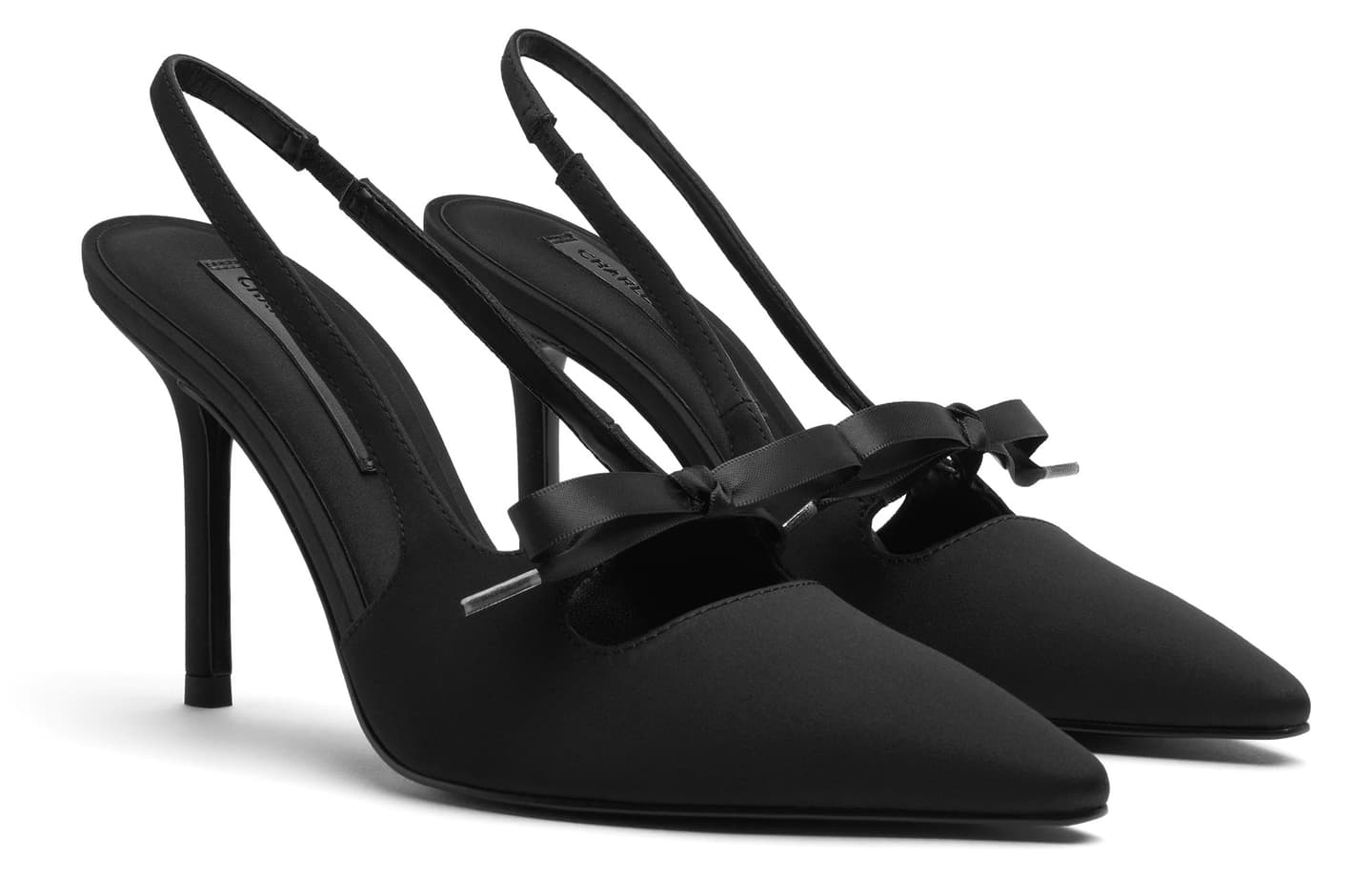 CHARLES&KEITH Satin Bow Pointed Toe Heels