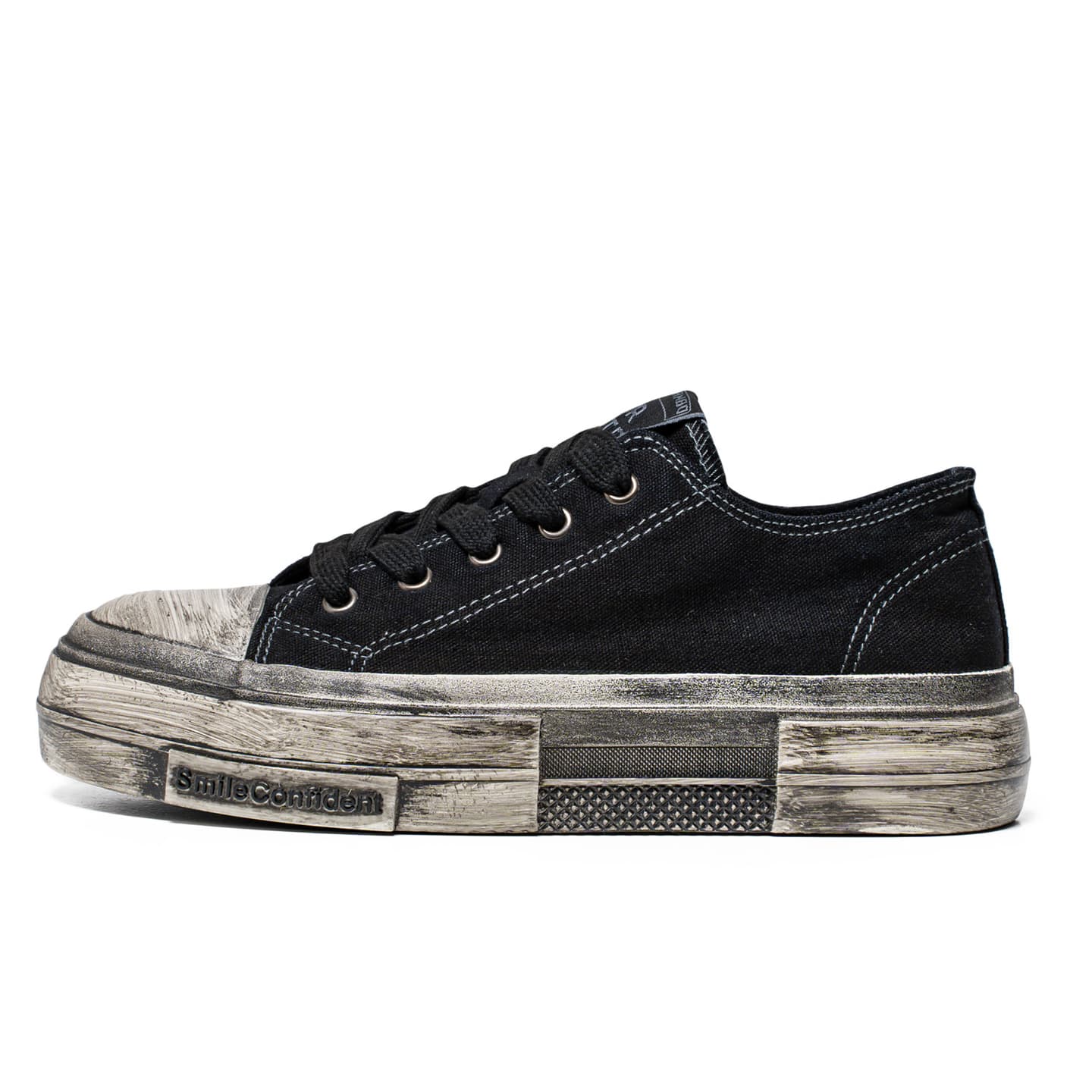 Mengsai Low Canvas Sneakers Black