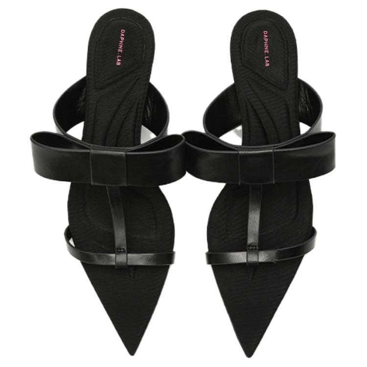 Daphne Lab Sugar-Free Bow Heels Black
