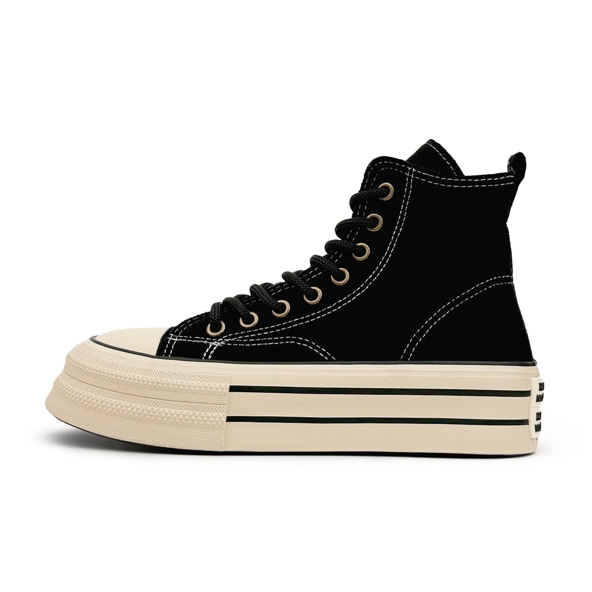 Mengsai High Top Canvas Sneakers Black