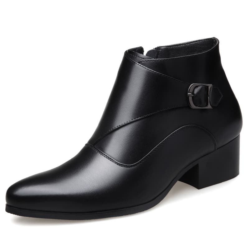 LUOMAIKE Leather Casual Ankle Boots Black