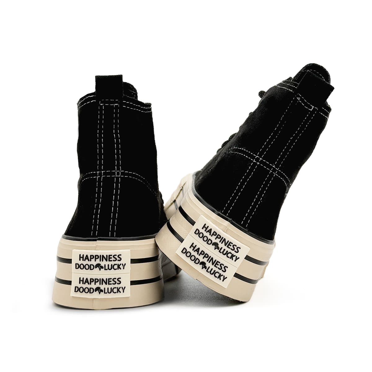 Mengsai High Top Canvas Sneakers Black