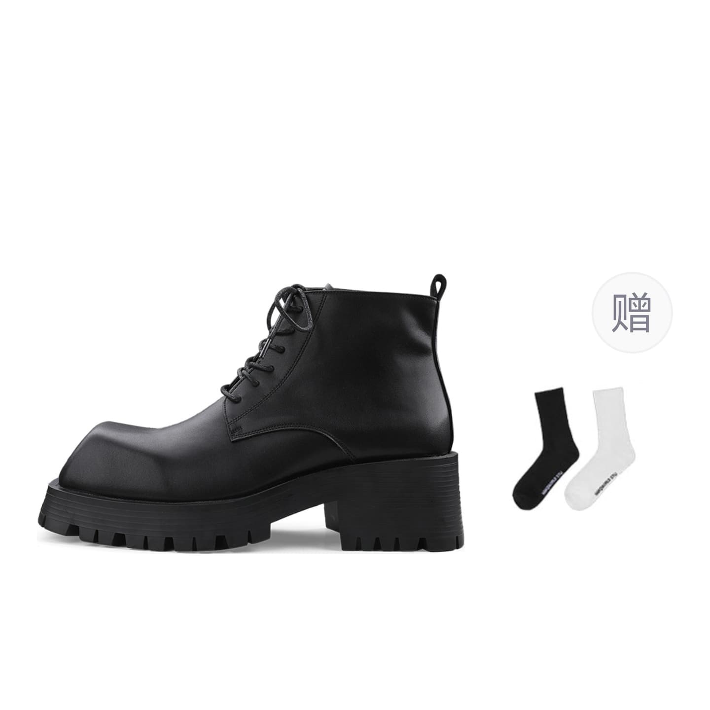 HANQIAORIJI Derby Boots Black