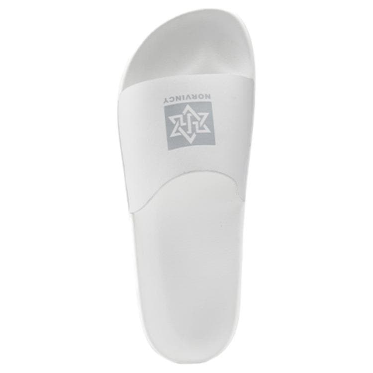 NORVINCY Soft Sole Leather Breathable Slippers White Unisex