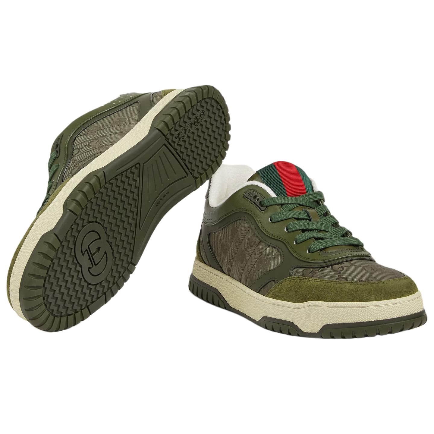 Gucci Re-Web Suede Low Top Sneakers Green