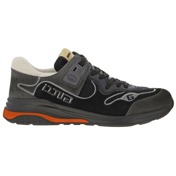 Gucci Suede Mesh Low Top Sneakers Black Brown