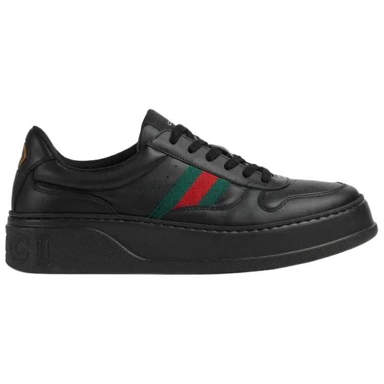 Gucci Leather Low Top Sneakers Black