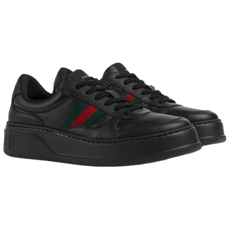 Gucci Leather Low Top Sneakers Black