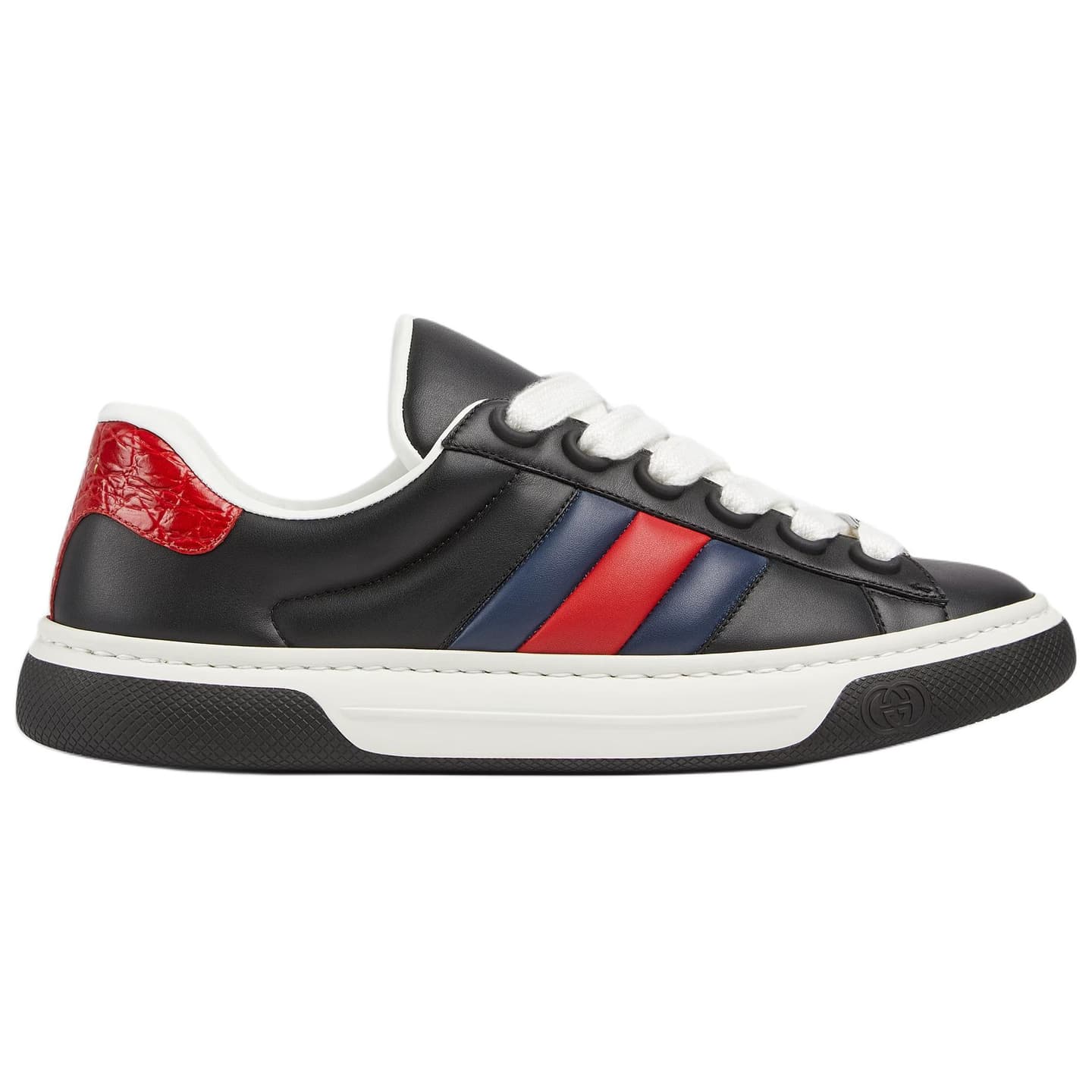 Gucci Ace Leather Low Top Sneakers Black
