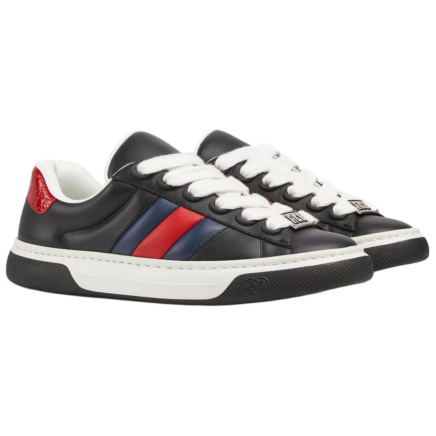 Gucci Ace Leather Low Top Sneakers Black