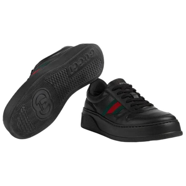 Gucci Leather Low Top Sneakers Black