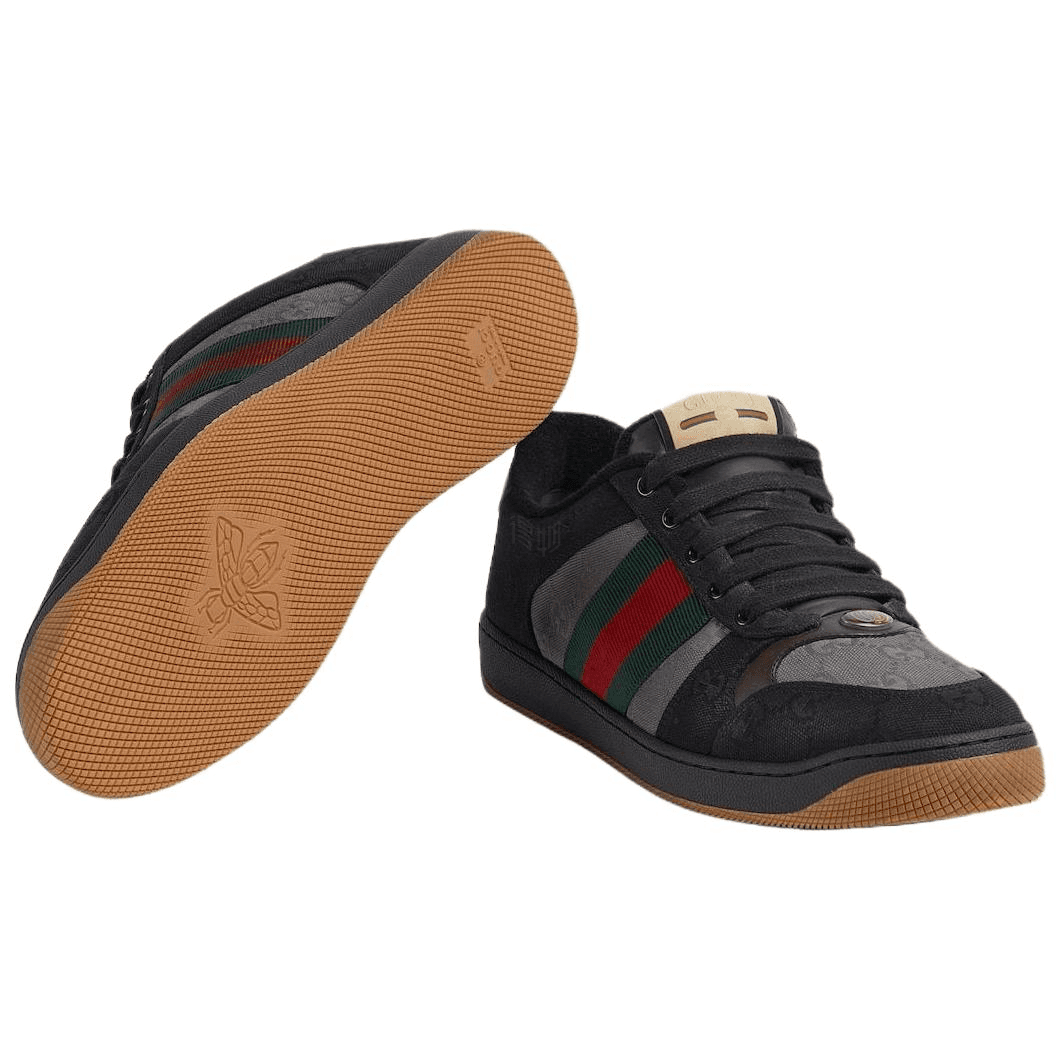 GUCCI Screener Lace-Up Low Top Sneakers Black