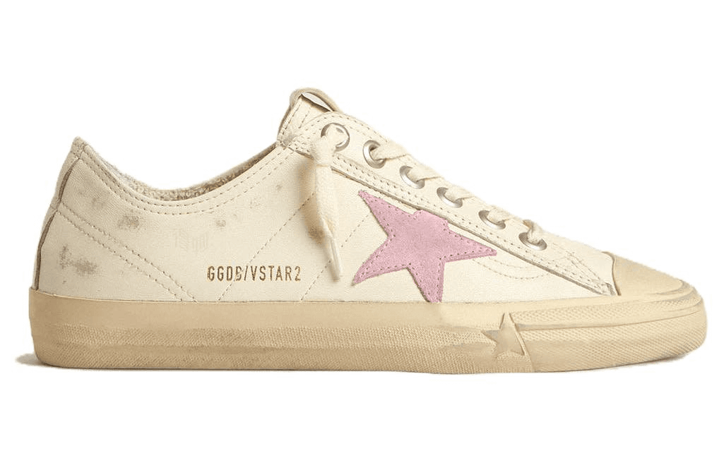 Golden Goose V-Star Beige Distressed
