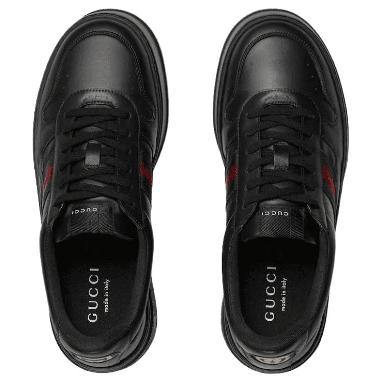 Gucci Leather Low Top Sneakers Black