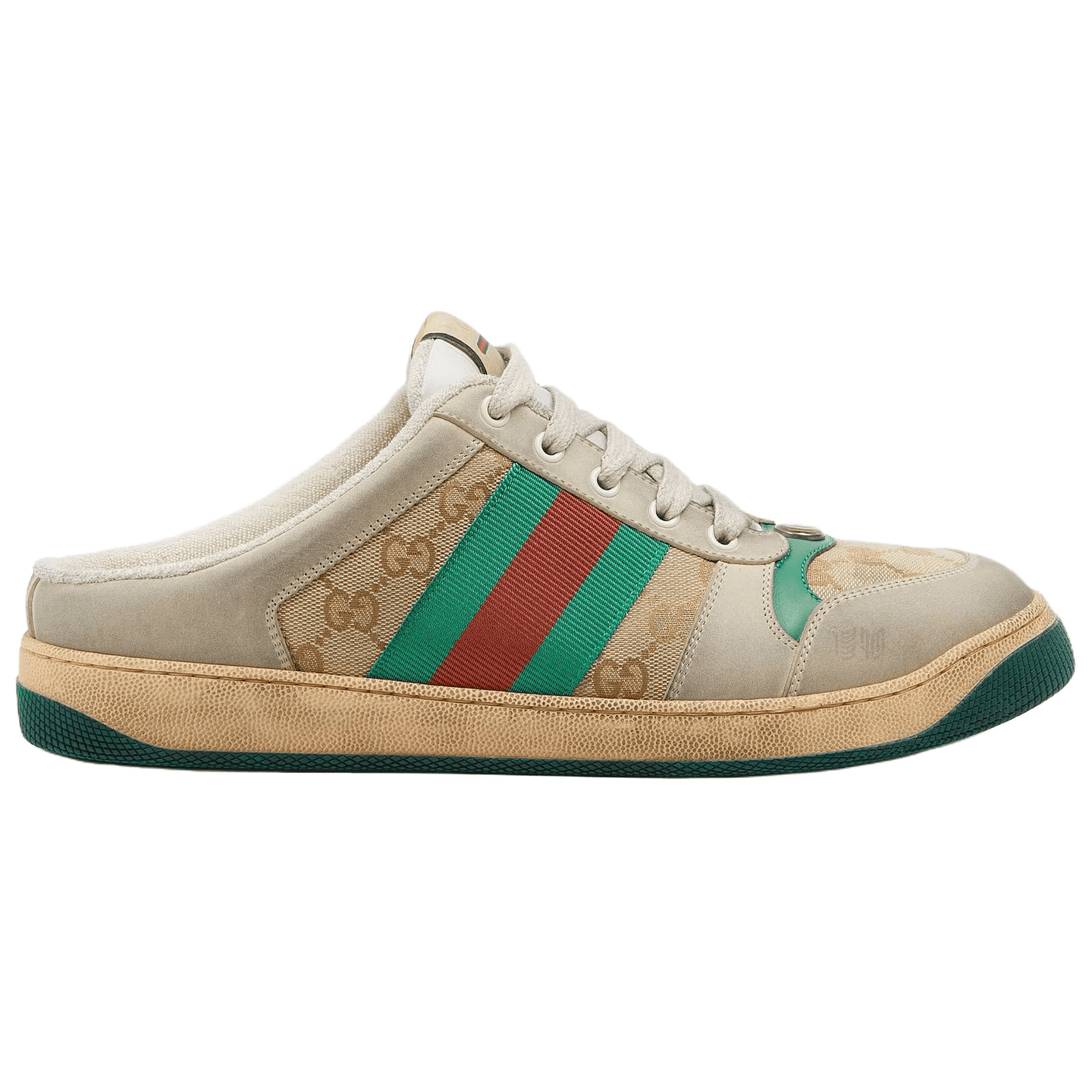 GUCCI Screener Mule Rubber Toe Slipper Beige