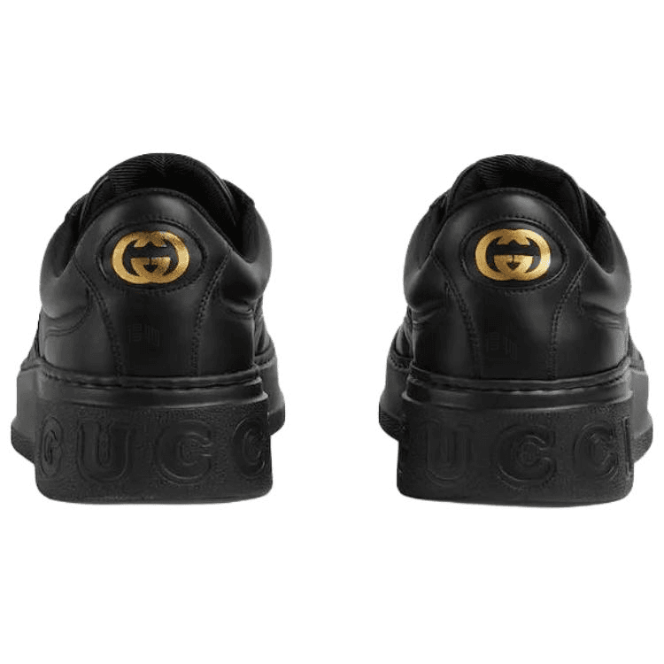 Gucci Leather Low Top Sneakers Black