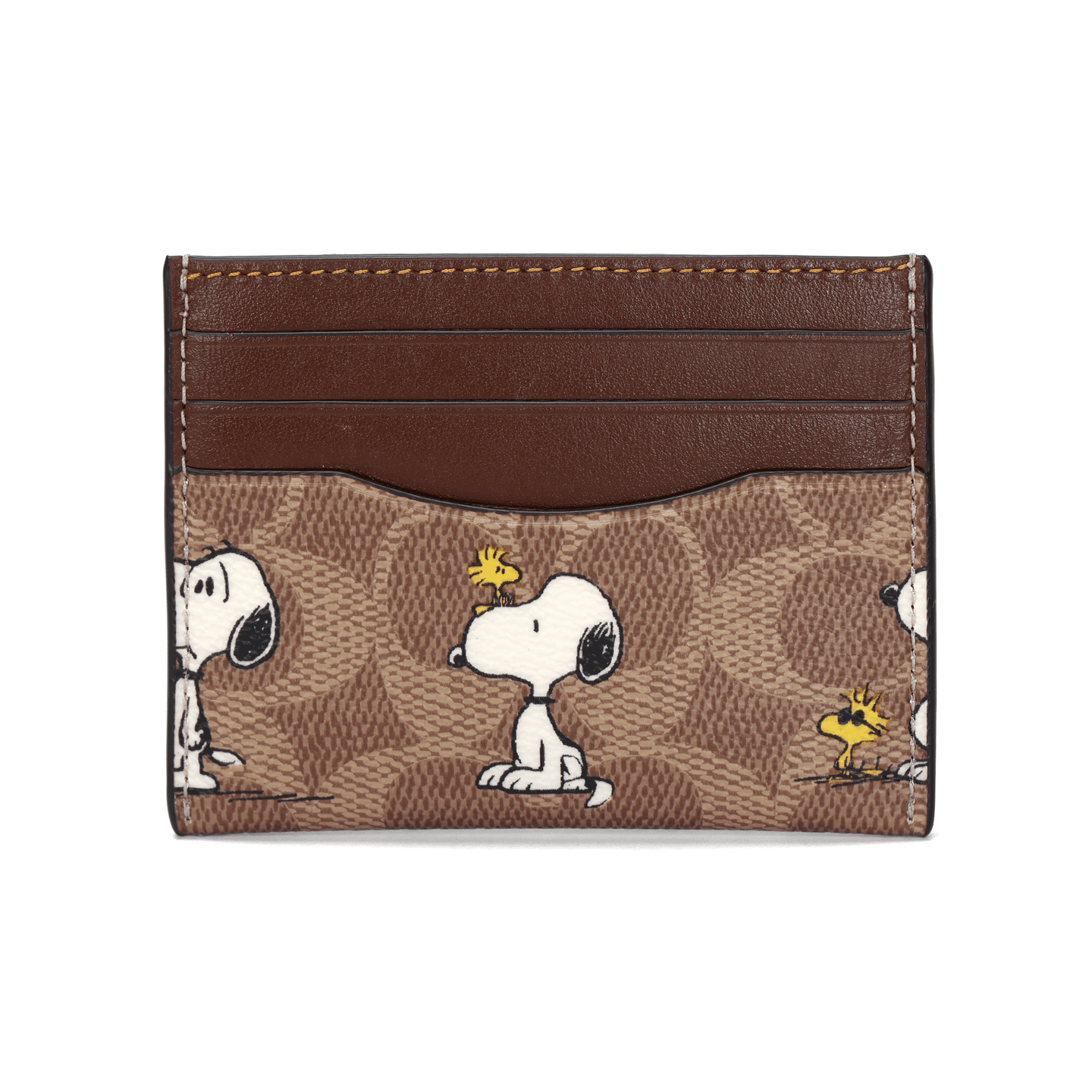 COACH x PEANUTS Slim Card Case Brown