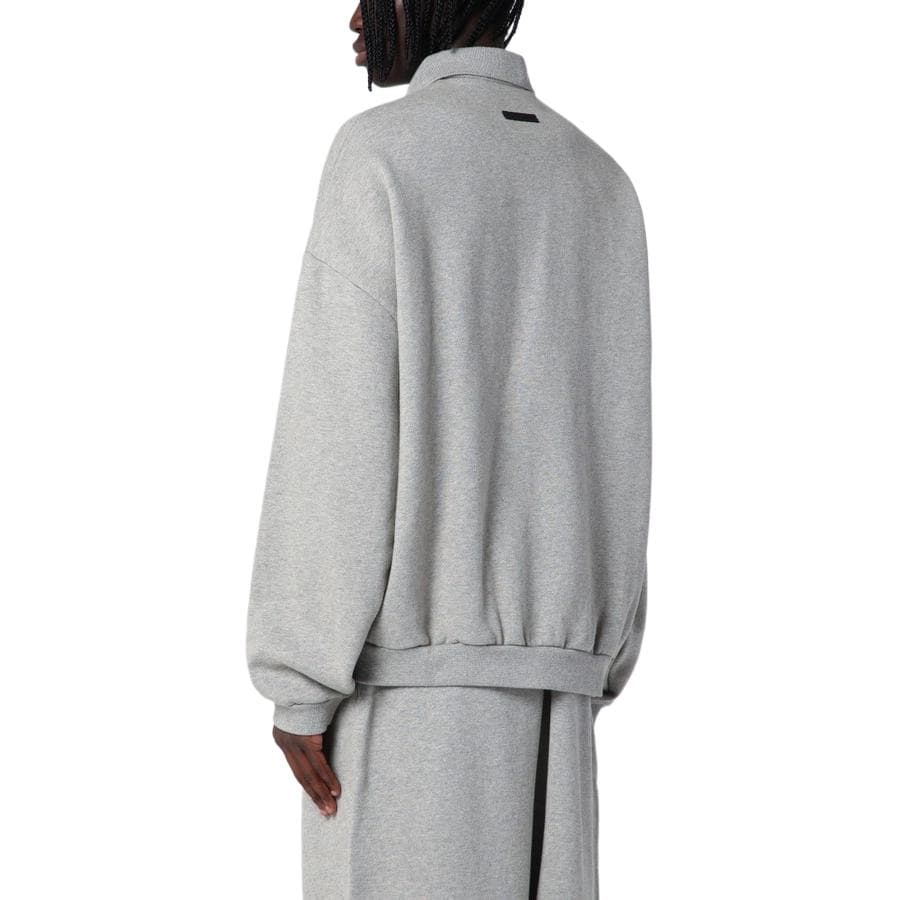 Fear of God Essentials Fall24 Fleece Polo Oatmeal Dark Heather
