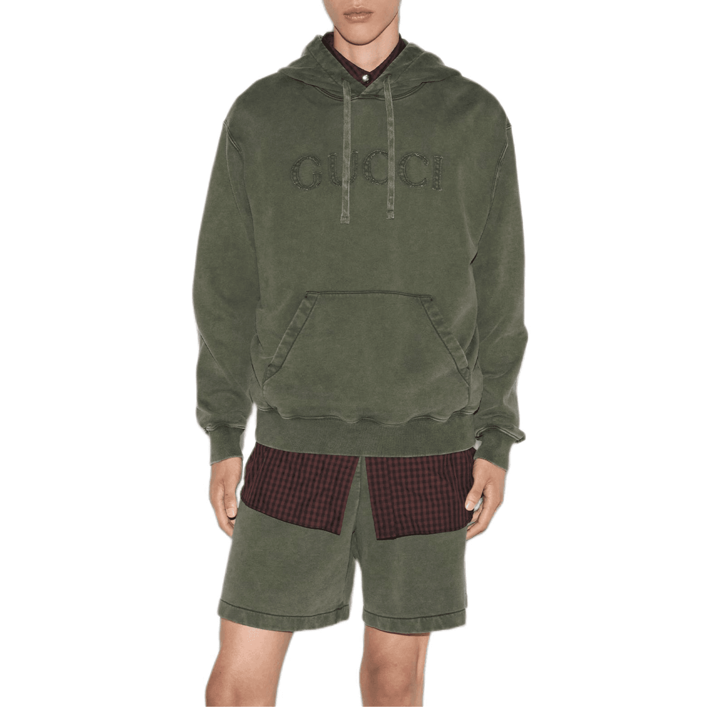 GUCCI FW24 Embroidered Cotton Sweatshirt Forest Green