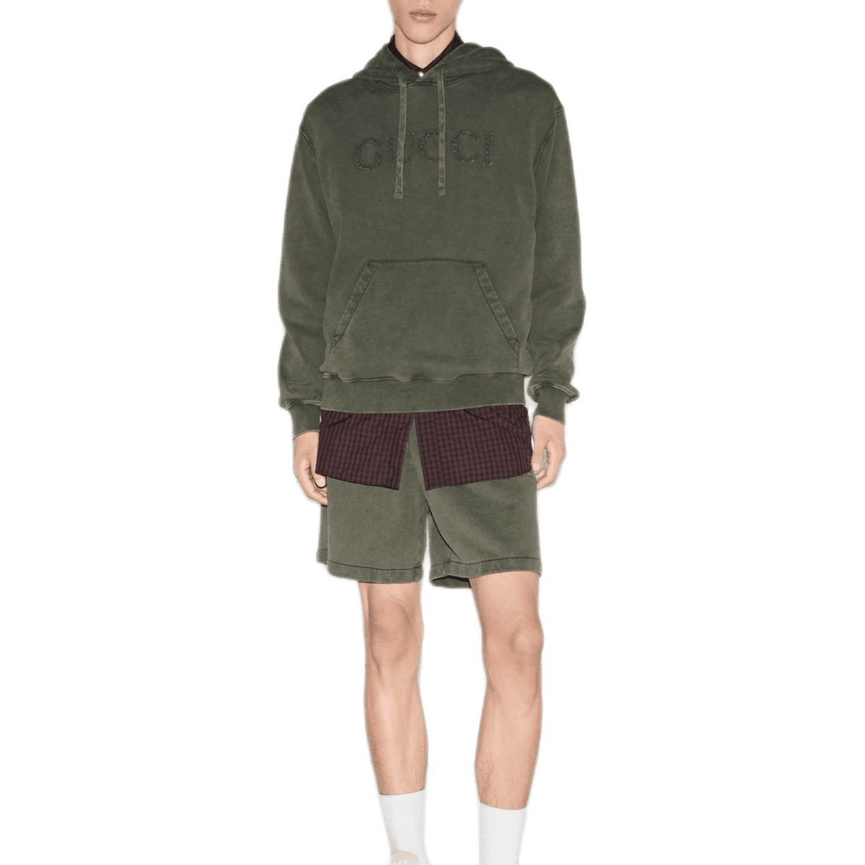 GUCCI FW24 Embroidered Cotton Sweatshirt Forest Green