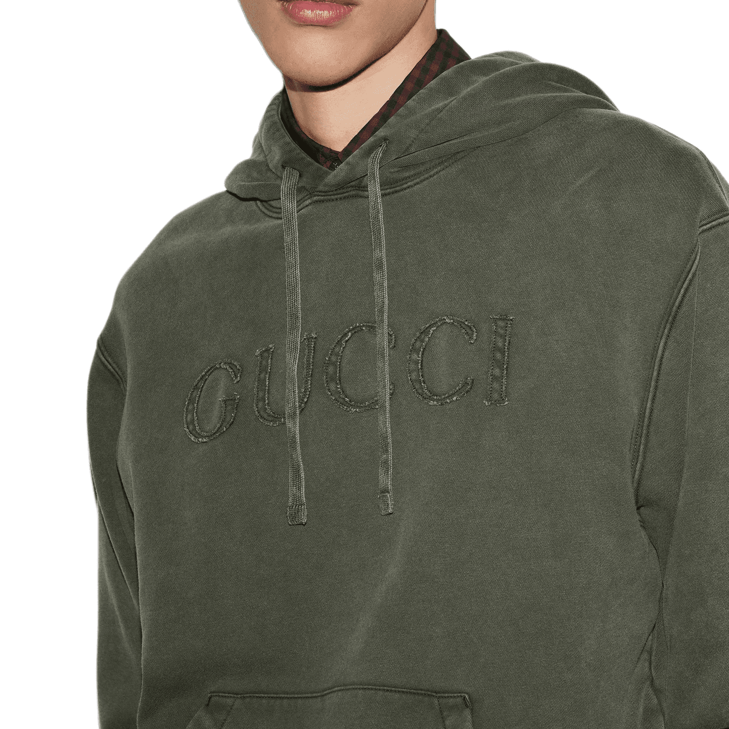 GUCCI FW24 Embroidered Cotton Sweatshirt Forest Green