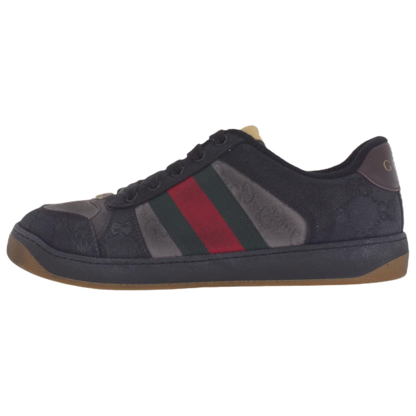 GUCCI Screener Lace-Up Low Top Sneakers Black