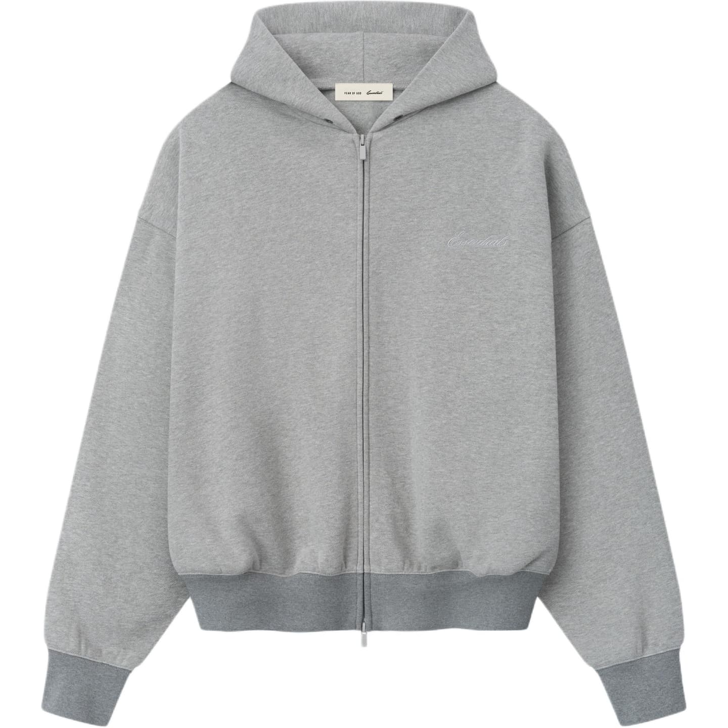Essentials SS26 SIGNATURE CLASSIC FULL ZIP HOODIE CONCRETE HEATHERDARK