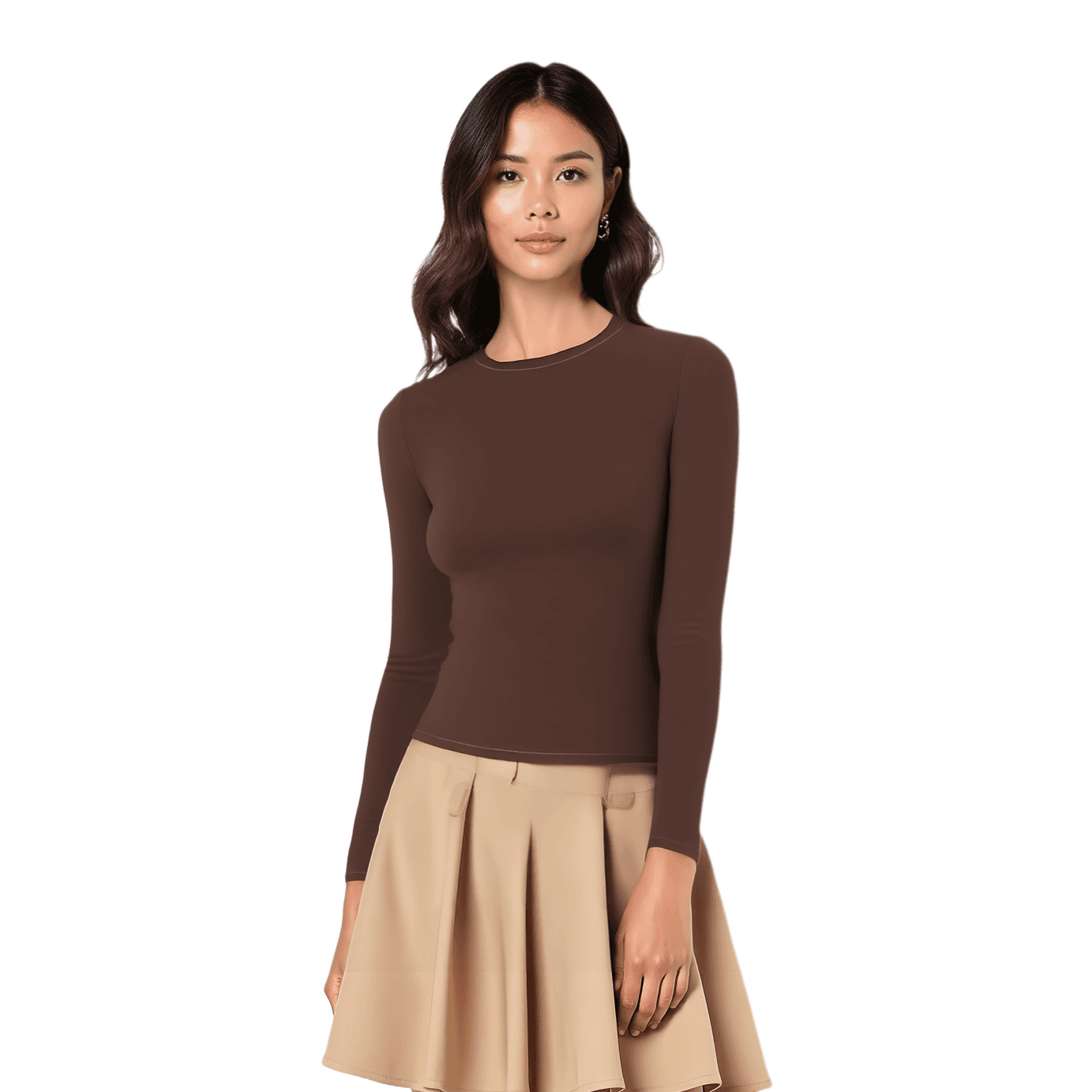 SKIMS Fits Everybody Long Sleeve T-Shirt Cocoa