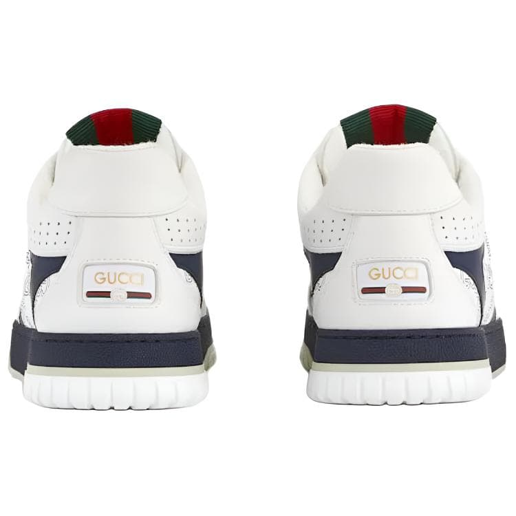 GUCCI Re-Web Leather Low Top Sneakers White Blue