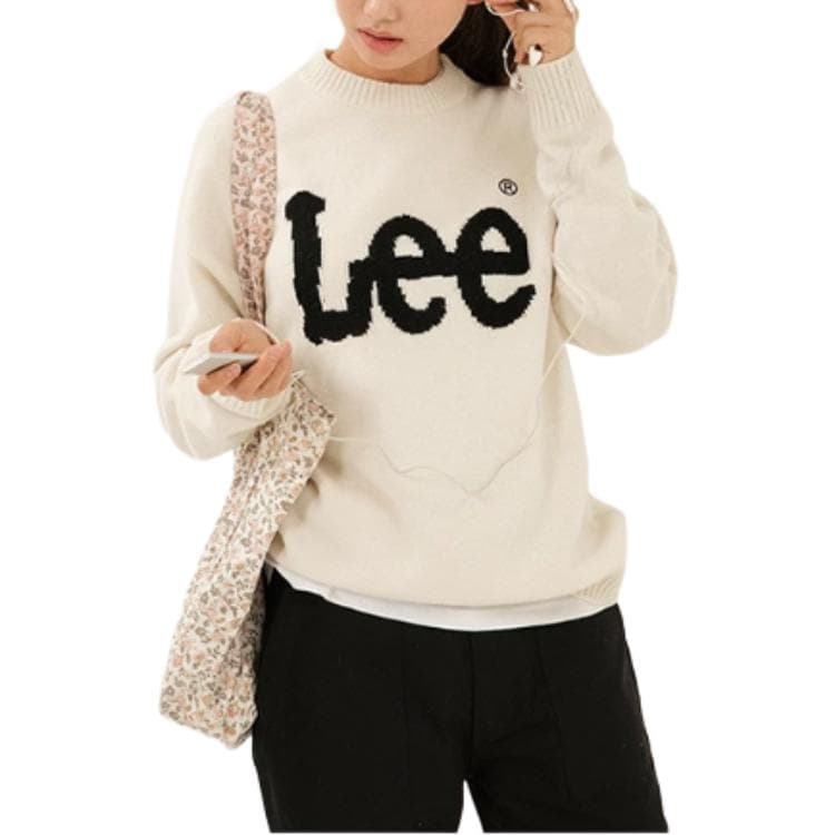 Lee Logo Crewneck Sweater White