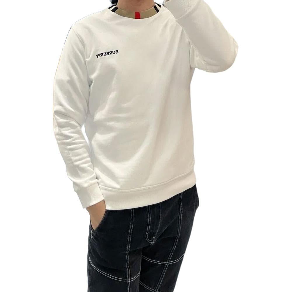Burberry Logo Print Crewneck Sweatshirt White