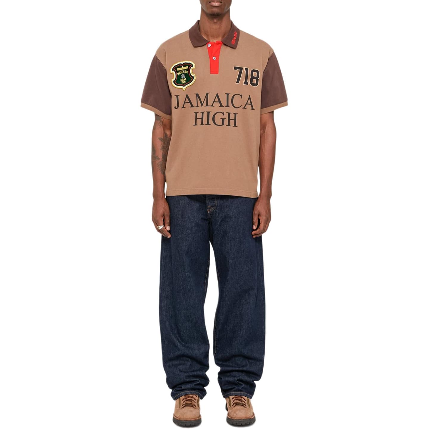 Stussy x Denim Tears SS25 Brown Polo