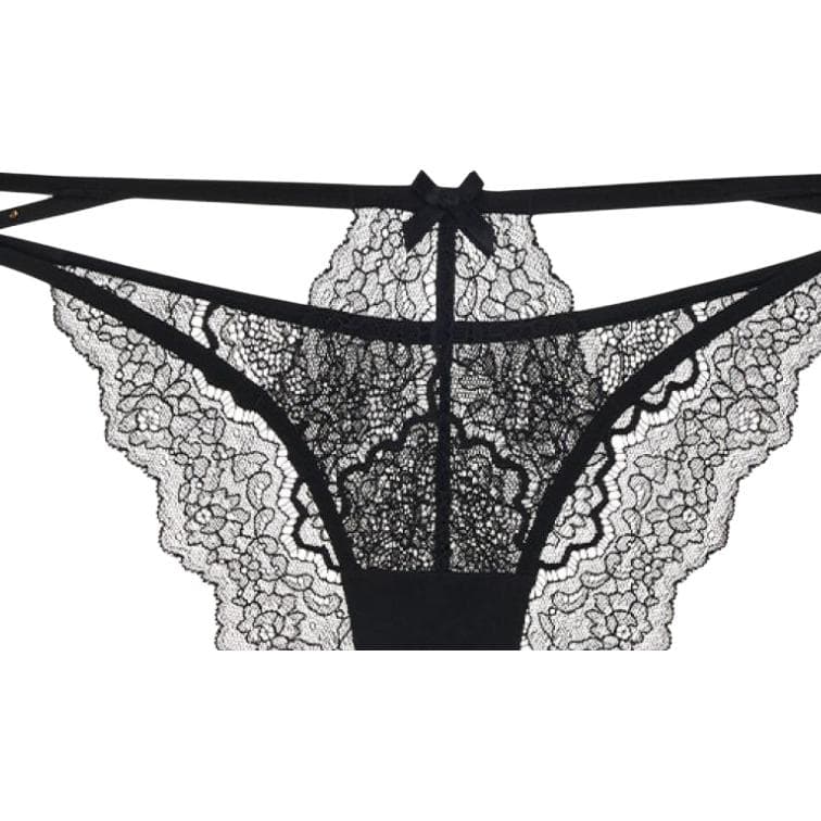 Victoria's Secret Dream Angels Lace Cutout Panty Black