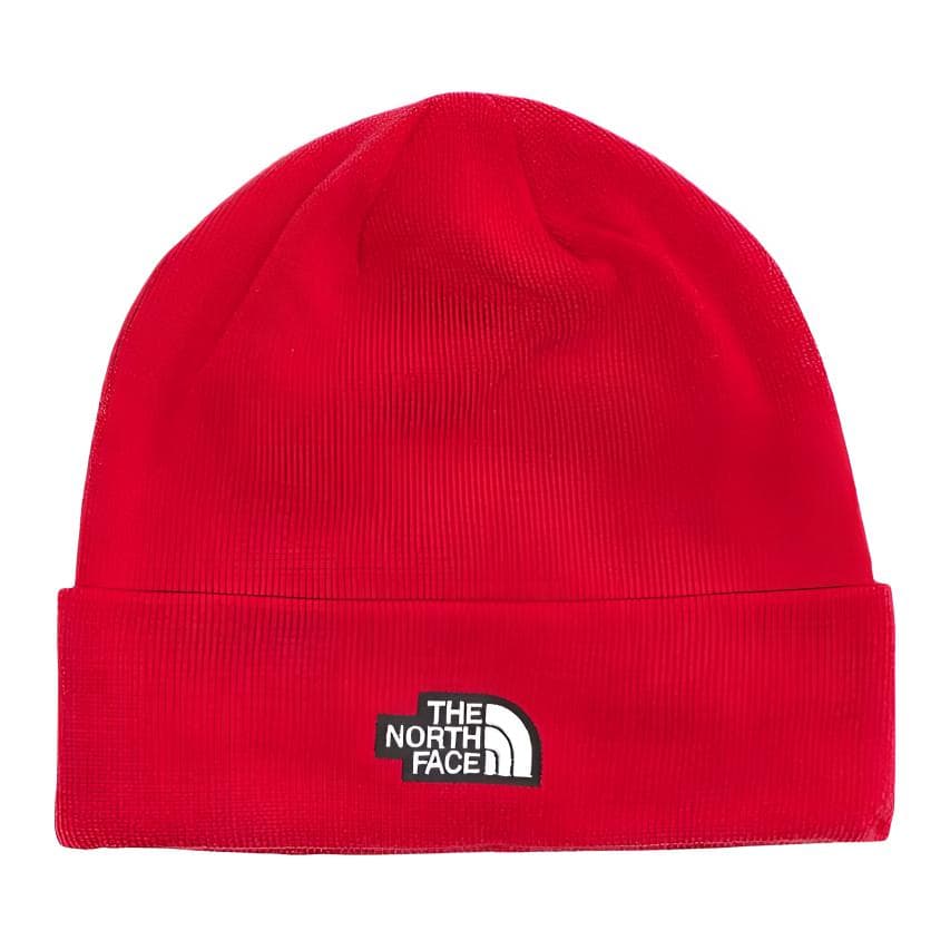 The North Face Logo Embroidered Beanie Red