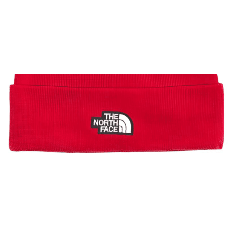 The North Face Logo Embroidered Beanie Red