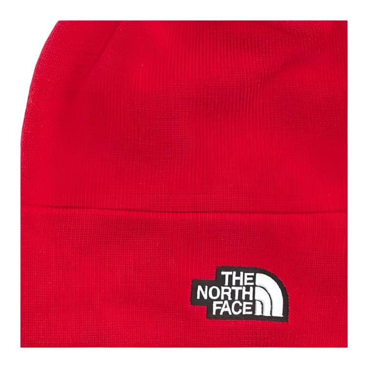 The North Face Logo Embroidered Beanie Red
