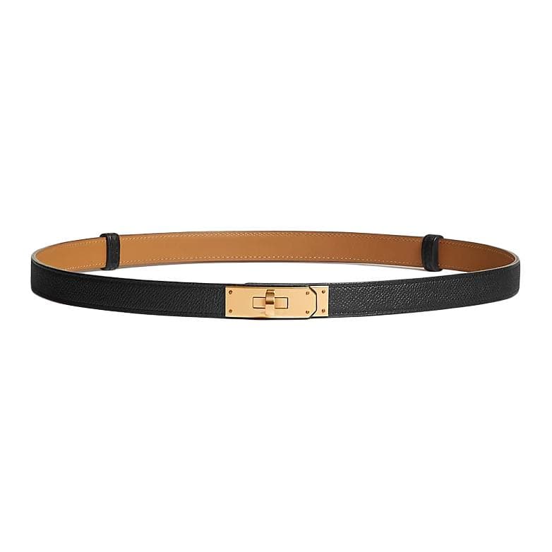 Hermes Kelly Epsom Belt Black 1.8cm