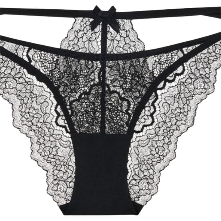 Victoria's Secret Dream Angels Lace Cutout Panty Black