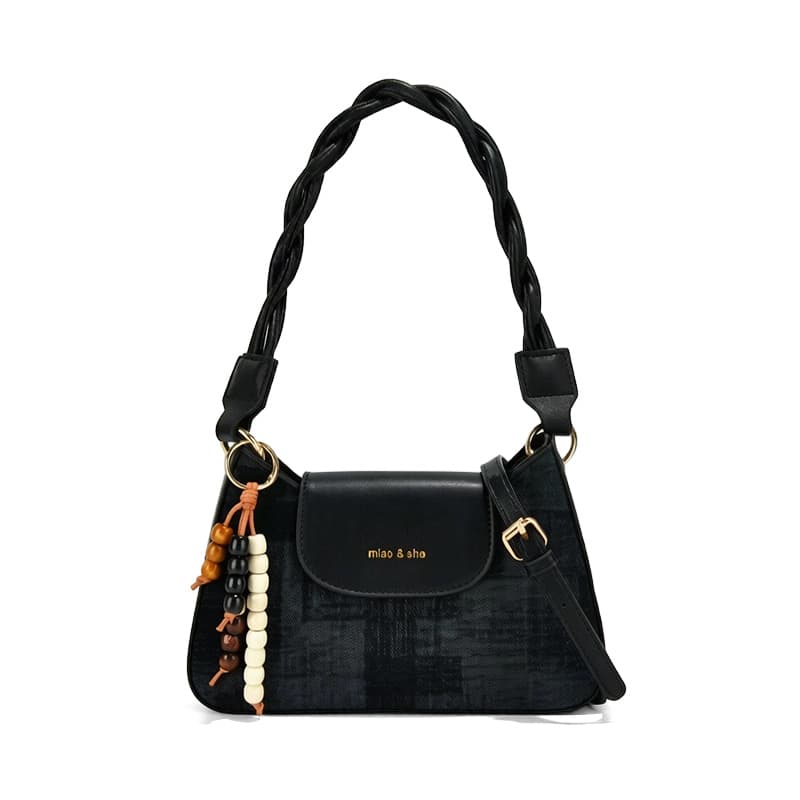 Jane Klain Woven Checkered Shoulder Bag